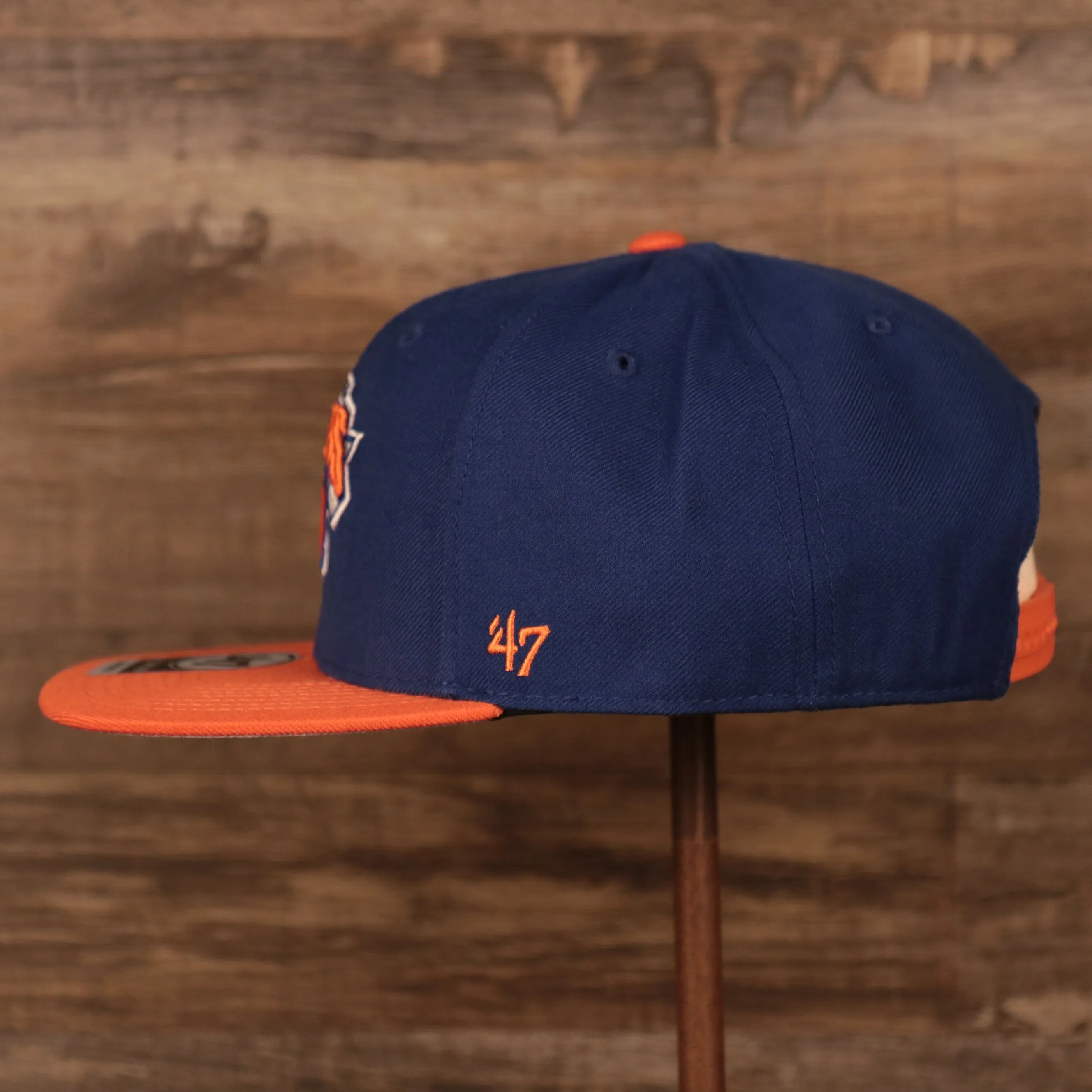 New York Knicks Royal Blue and Orange Adjustable Grey Bottom Snapback Hat