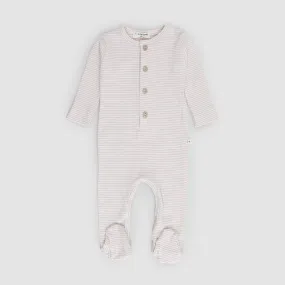 One More In The Family Long Beige And Brown Onesie For Newborns