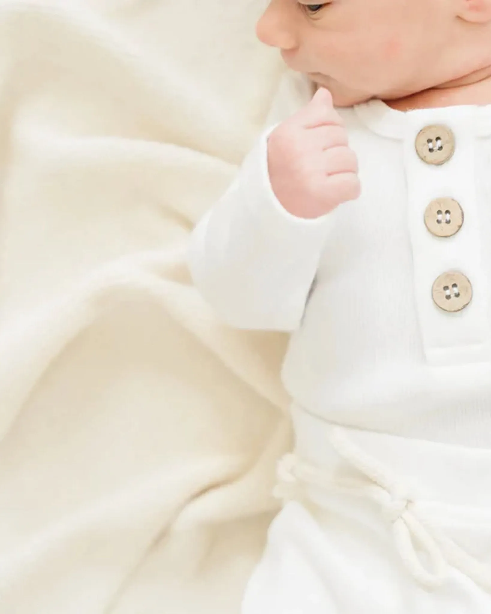 Organic 3 Button Bodysuit | Milk