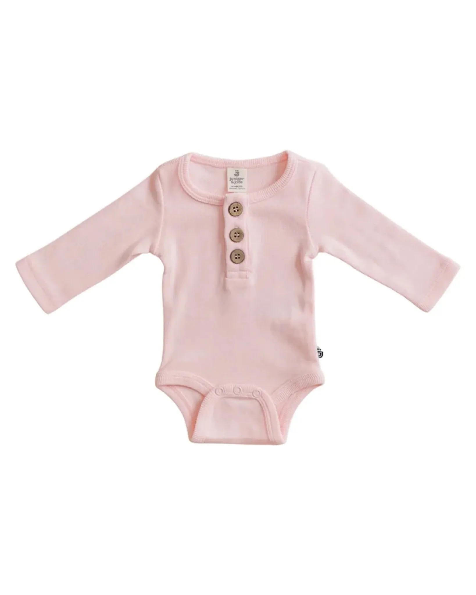 Organic 3 Button Bodysuit | Pink