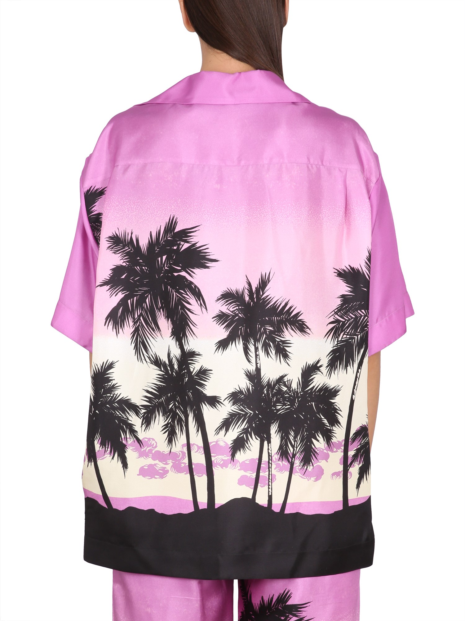 PALM ANGELS    BOWLING STYLE SHIRT WITH SUNSET PRINT