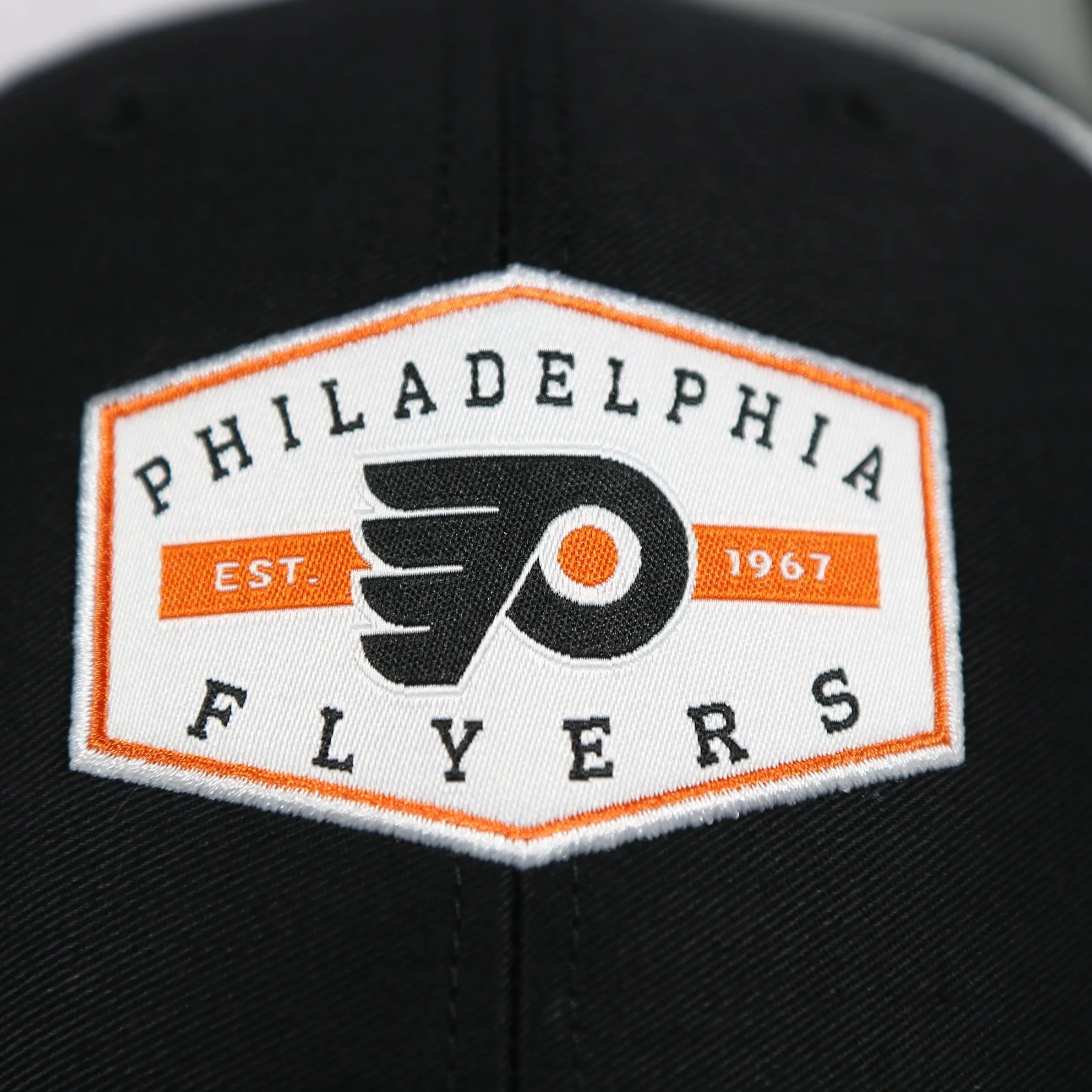 Philadelphia Flyers Est 1967 Patch Black/White Trucker Snapback Hat