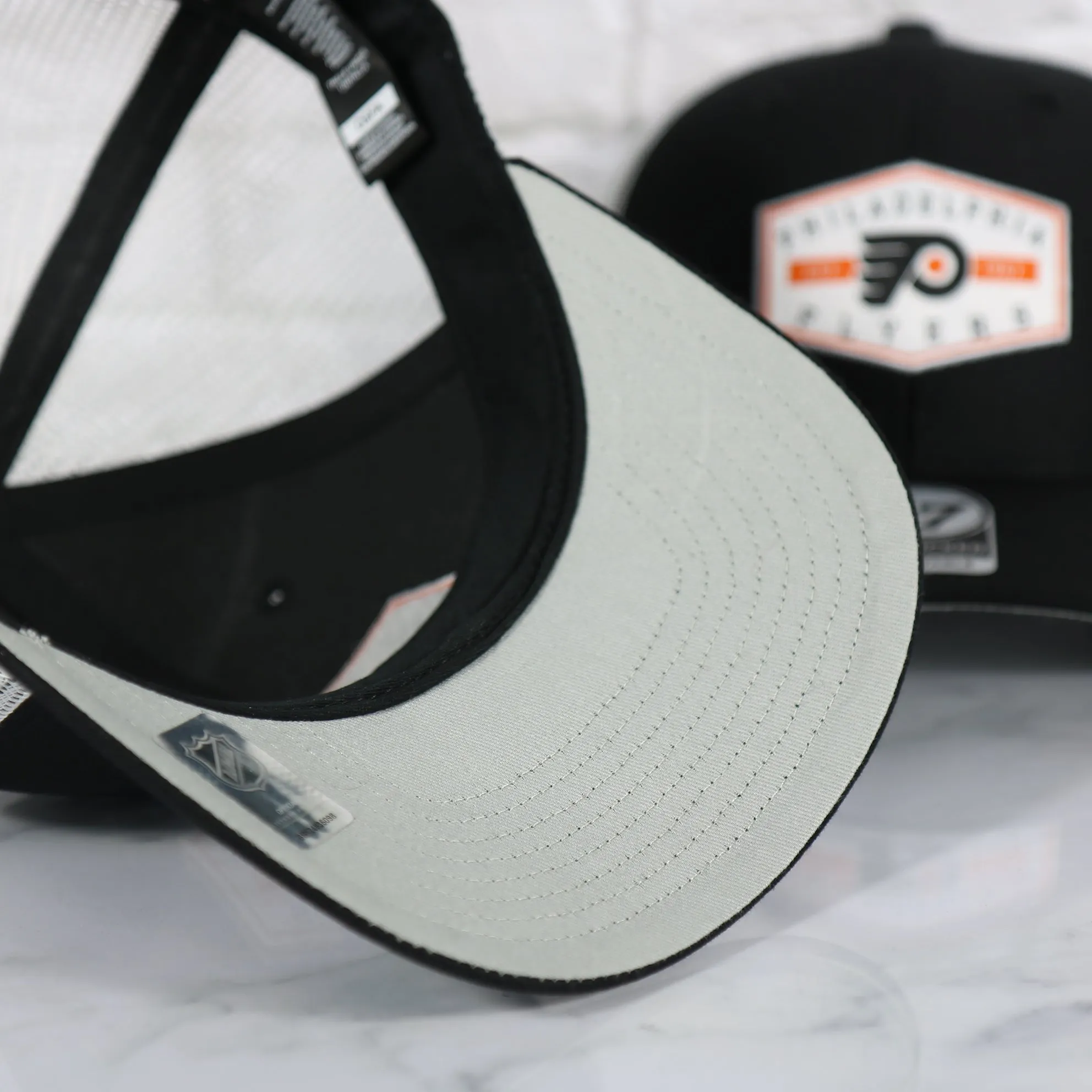 Philadelphia Flyers Est 1967 Patch Black/White Trucker Snapback Hat