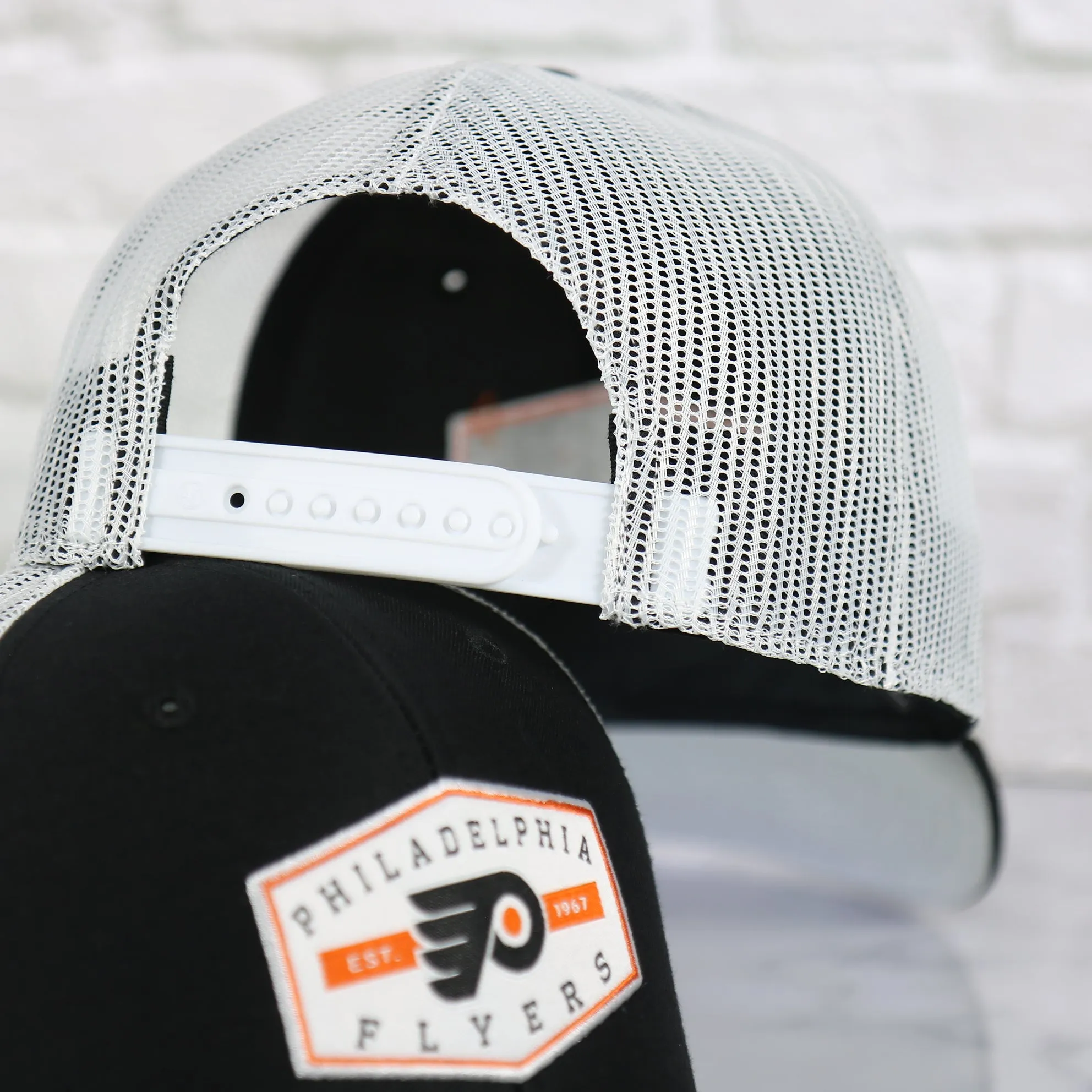 Philadelphia Flyers Est 1967 Patch Black/White Trucker Snapback Hat