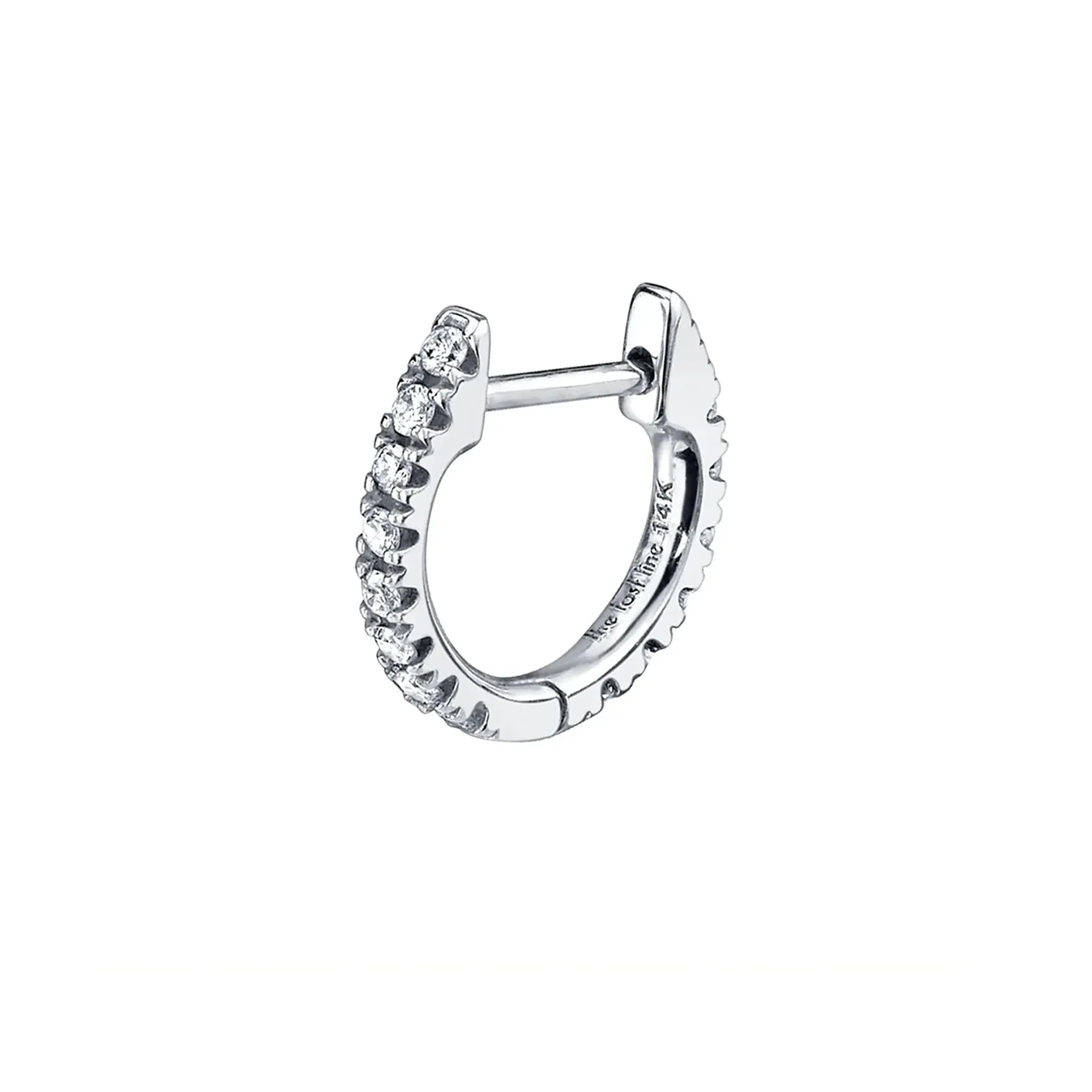 Piercing Huggie - White Diamond / 14k White Gold