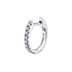 Piercing Huggie - White Diamond / 14k White Gold