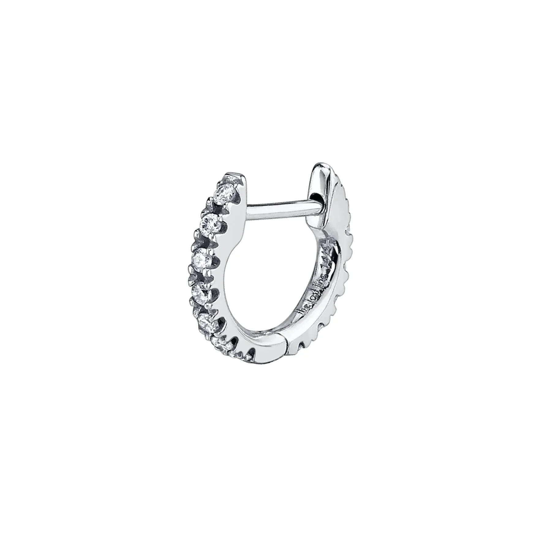 Piercing Huggie - White Diamond / 14k White Gold