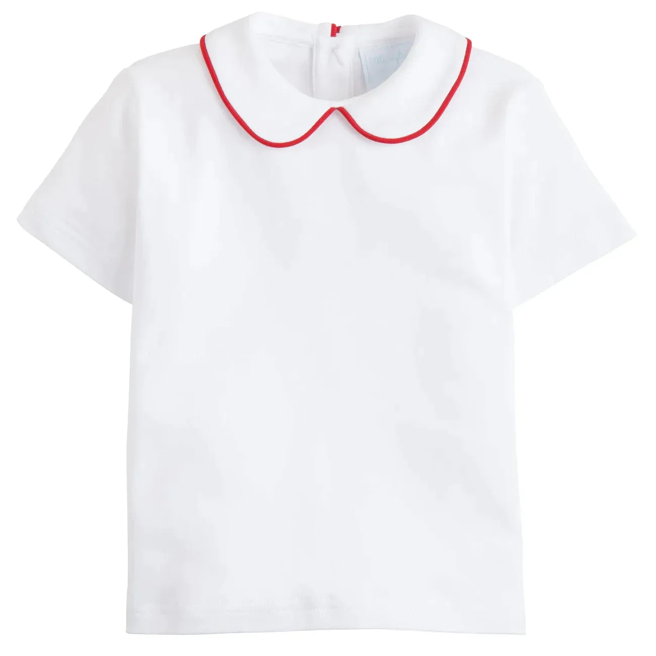 Piped Peter Pan Short Sleeve Shirt - Red