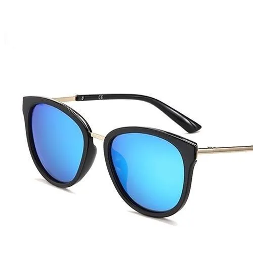 Polarized Metal Frame Retro Style Round Anti-Glare Sunglasses for Women