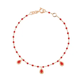 Poppy Mini 3 Lucky Cashmere Bracelet, Rose Gold, 6.7