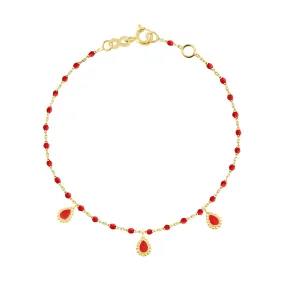 Poppy Mini 3 Lucky Cashmere Bracelet, Yellow Gold, 6.7