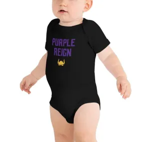 Purple Reign Minnesota Vikings Football Fan Skol Toddler Baby Short Sleeve Onesie