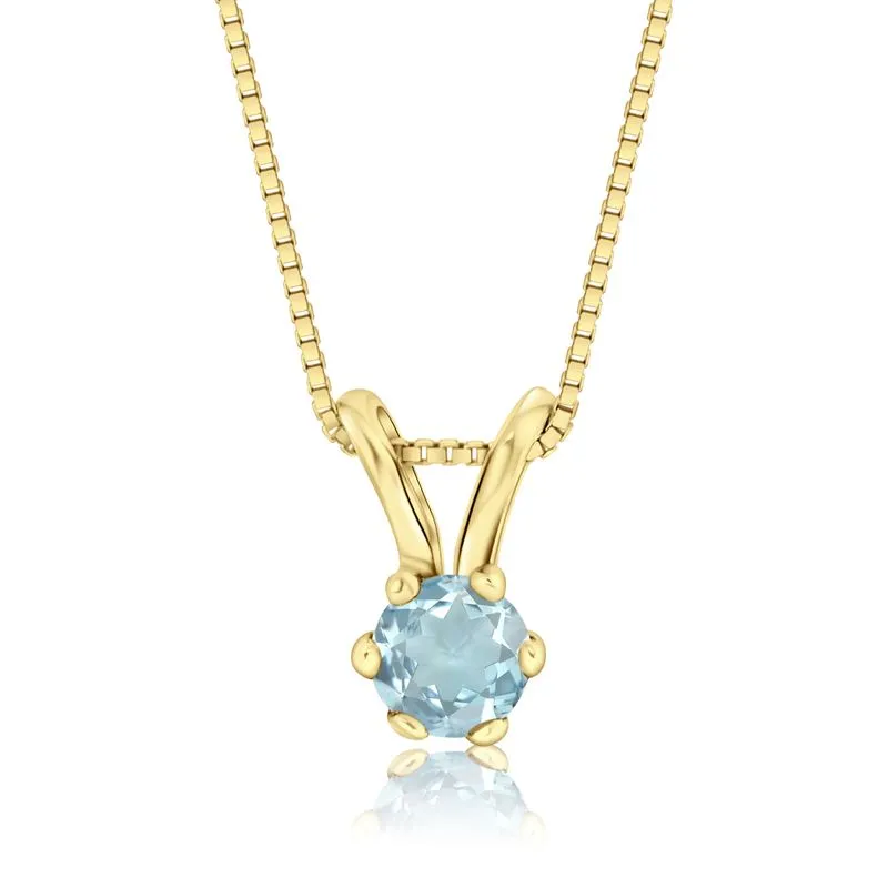 Rabbit pendant with Blue topaz 4 mm