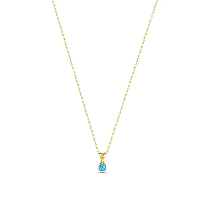 Rabbit pendant with Blue topaz 4 mm