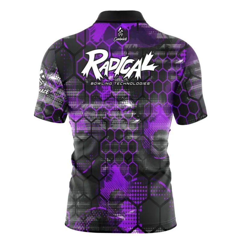 Radical Purple Honeycomb Quick Ship CoolWick Bowling Jersey