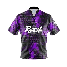 Radical Purple Honeycomb Quick Ship CoolWick Bowling Jersey