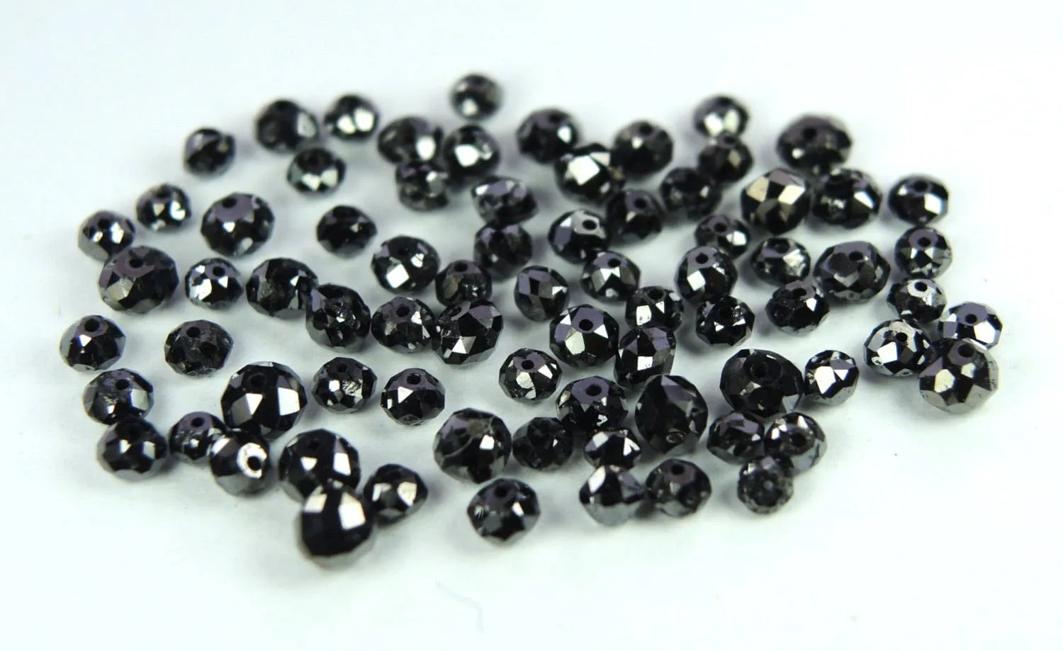 Round Bead Black Color Natural Loose Diamond I1-I3 Clarity 1.50 to 2.70 MM 10 Pcs Q157