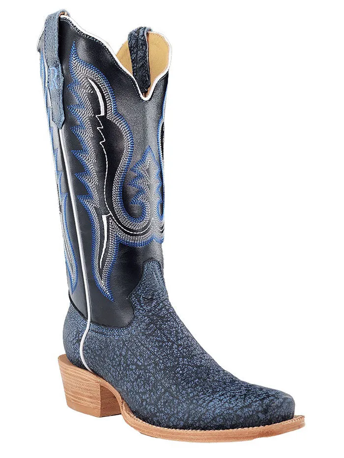 R.Watson RWL7103-1 Ladies Cape Buffalo Western Boot Midnight Blue