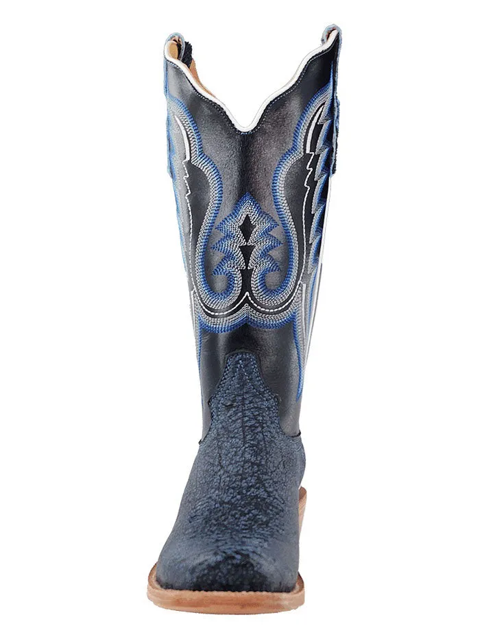 R.Watson RWL7103-1 Ladies Cape Buffalo Western Boot Midnight Blue