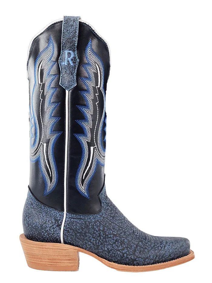 R.Watson RWL7103-1 Ladies Cape Buffalo Western Boot Midnight Blue