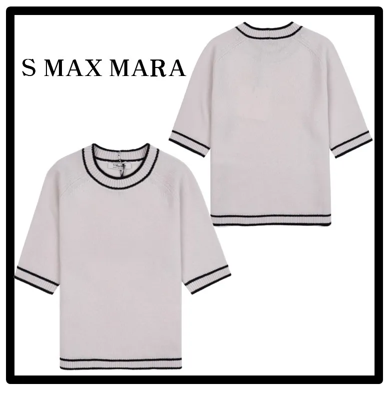 S Max Mara  |Casual Style Unisex Street Style Logo V-neck & Crew neck