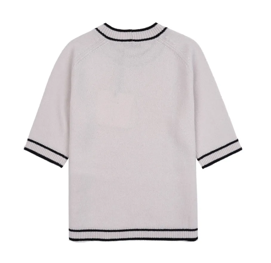 S Max Mara  |Casual Style Unisex Street Style Logo V-neck & Crew neck