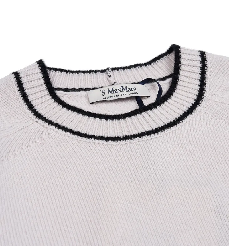 S Max Mara  |Casual Style Unisex Street Style Logo V-neck & Crew neck