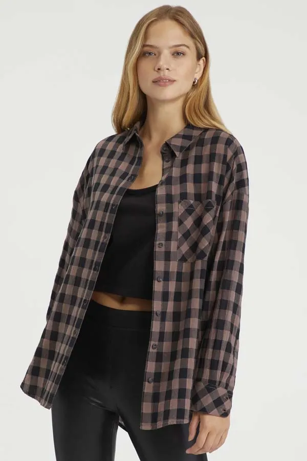 Sanctuary Plaid Boyfriend Tunic