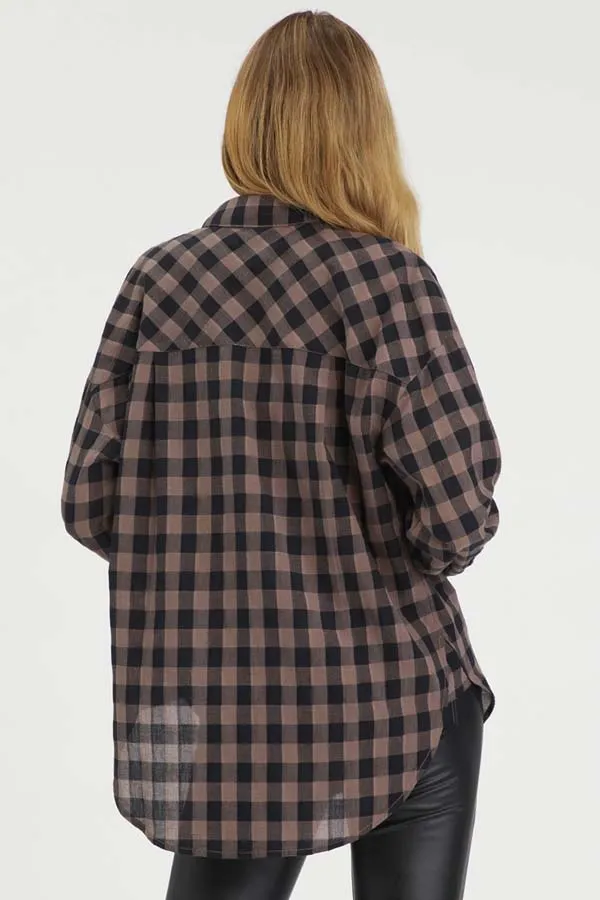 Sanctuary Plaid Boyfriend Tunic