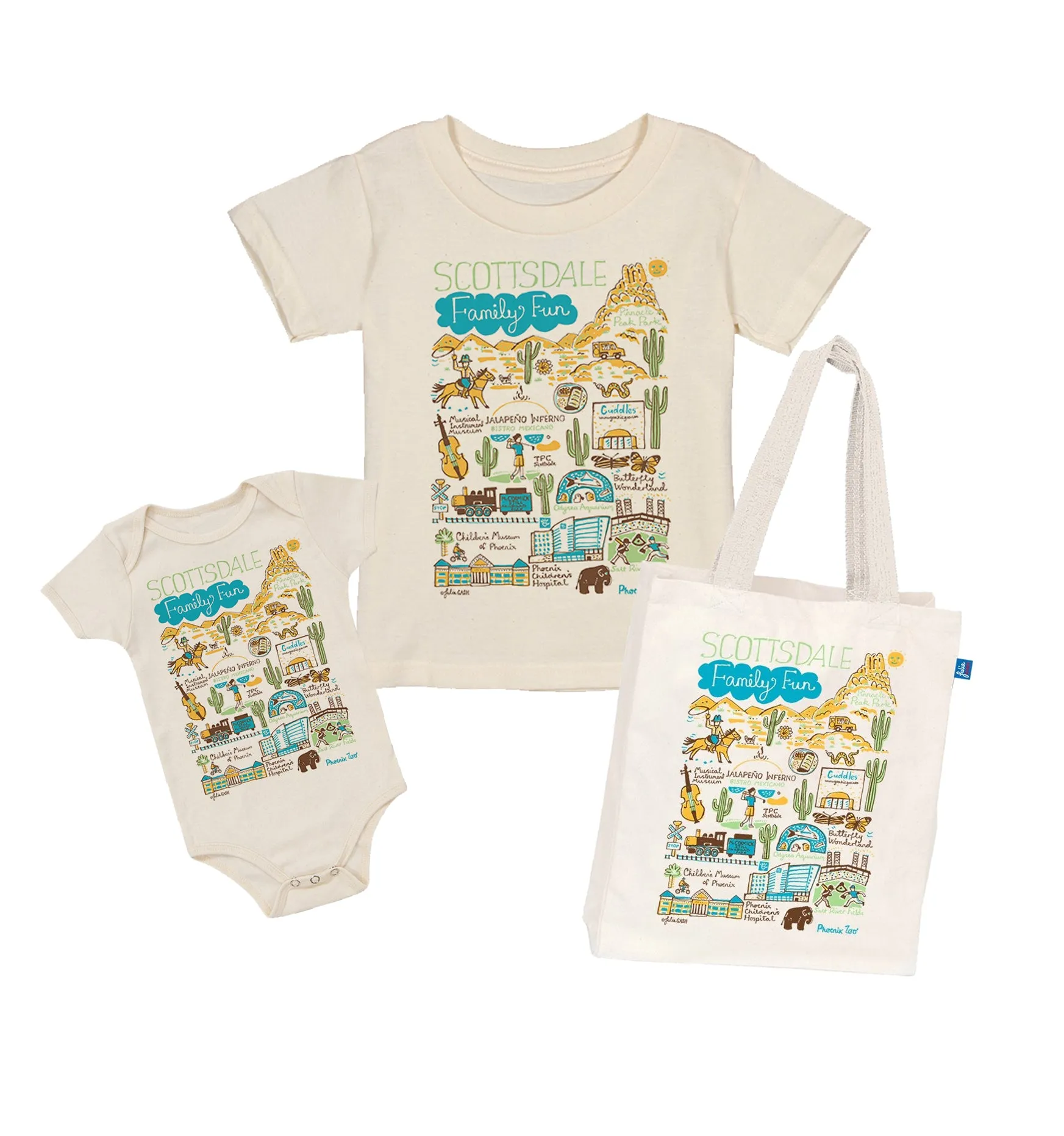 Scottsdale Family Fun Map Tote Bag