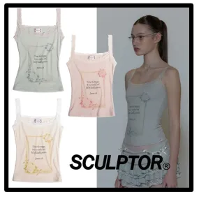 SCULPTOR  |Casual Style Street Style Logo Tanks & Camisoles