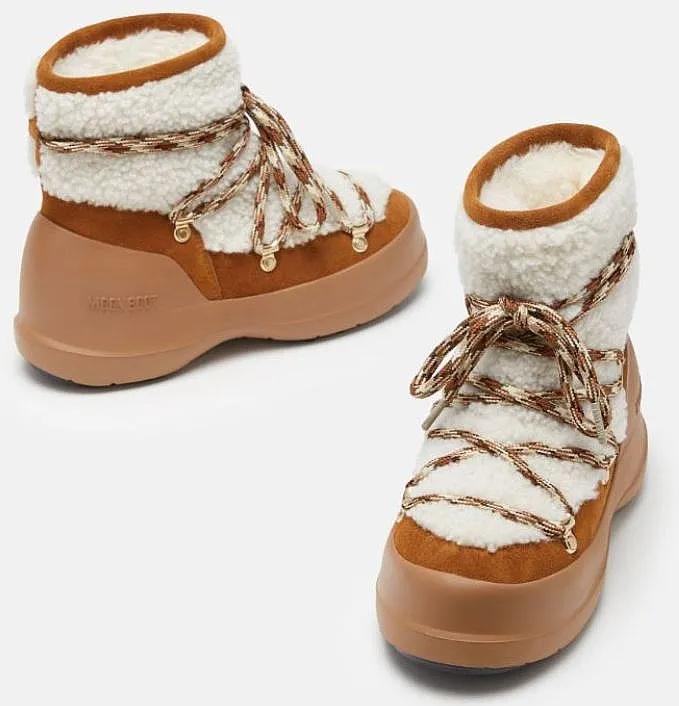 shoes Tecnica Moon Boot Luna Boot Shearling - Whisky/Off White - women´s