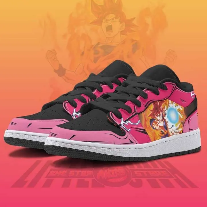 Son Goku JD Low Top Sneakers Custom Super Saiyan God Dragon Ball Anime Shoes