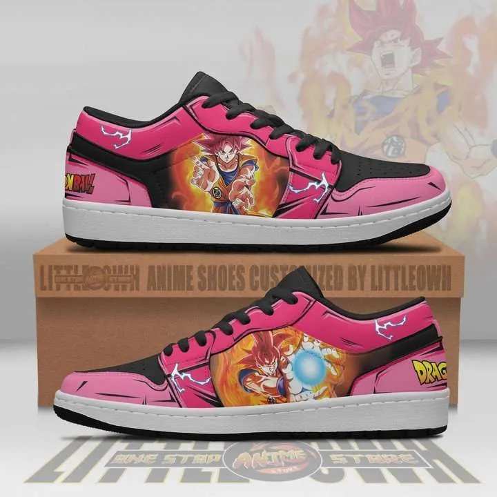 Son Goku JD Low Top Sneakers Custom Super Saiyan God Dragon Ball Anime Shoes