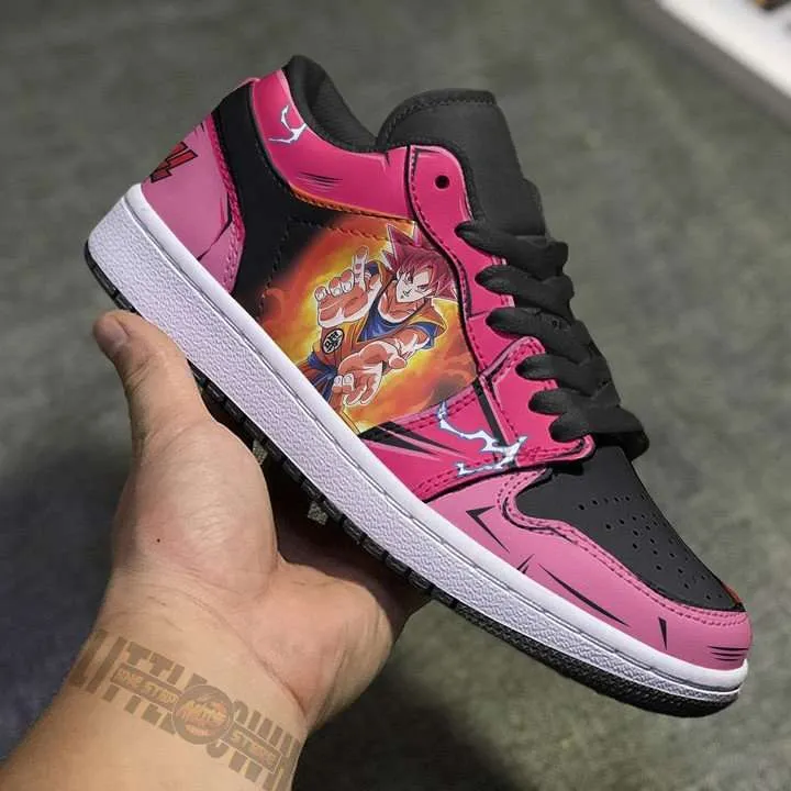 Son Goku JD Low Top Sneakers Custom Super Saiyan God Dragon Ball Anime Shoes