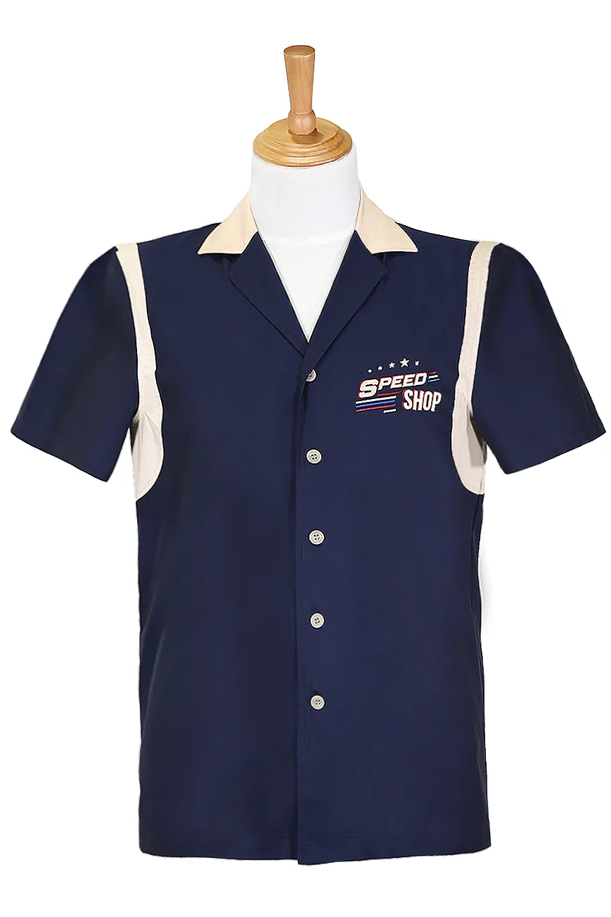 Speed Shop Embroidered Bowling Shirt