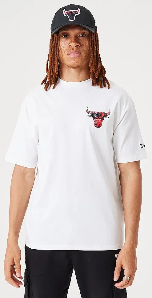 T-Shirt New Era Infill Team Logo Oversized NBA Chicago Bulls - White/Faded Red - men´s