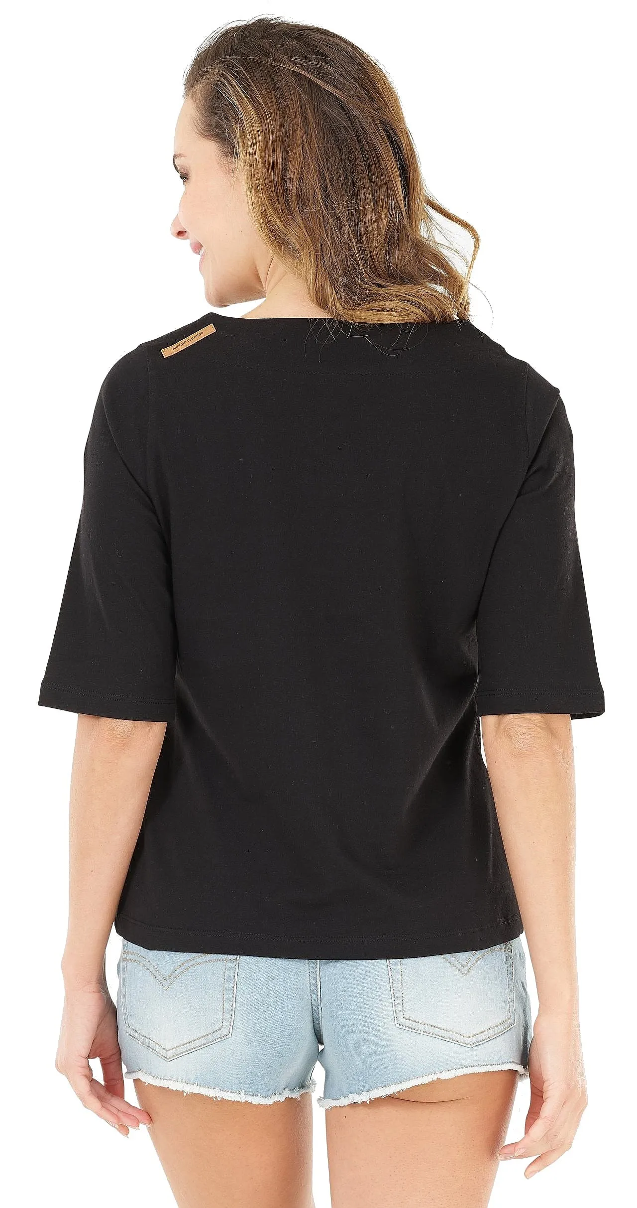 T-Shirt Picture Zinnia - Black - women´s