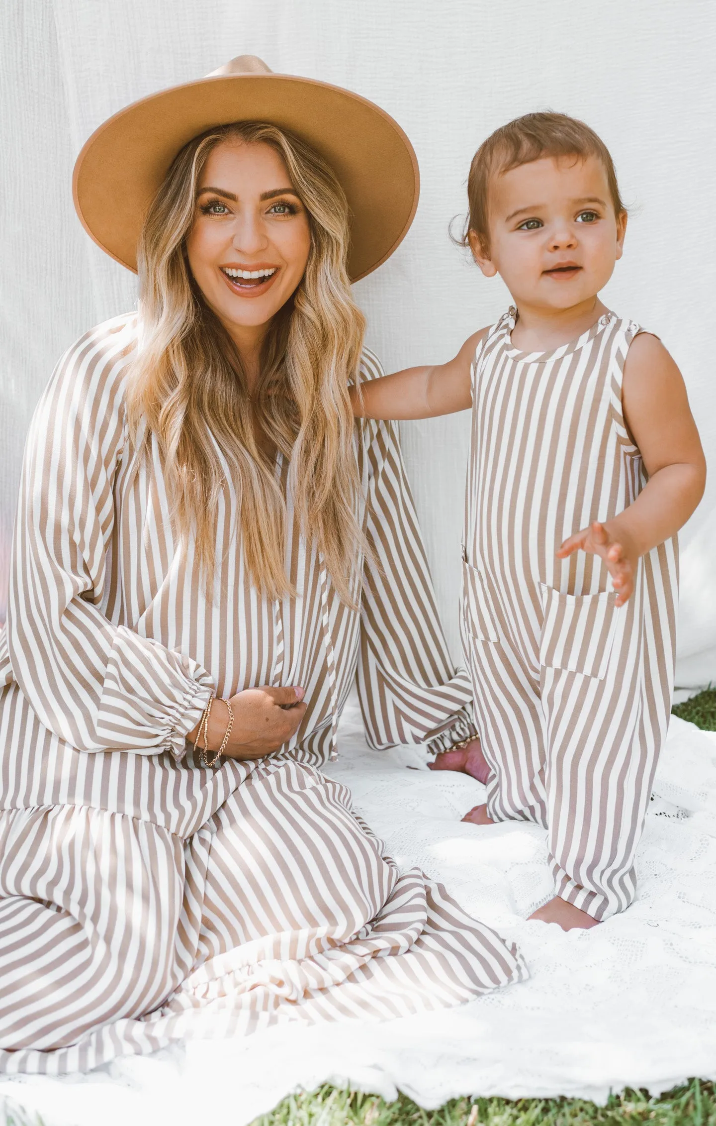 The Case Onesie ~ Beige Everyday Stripe