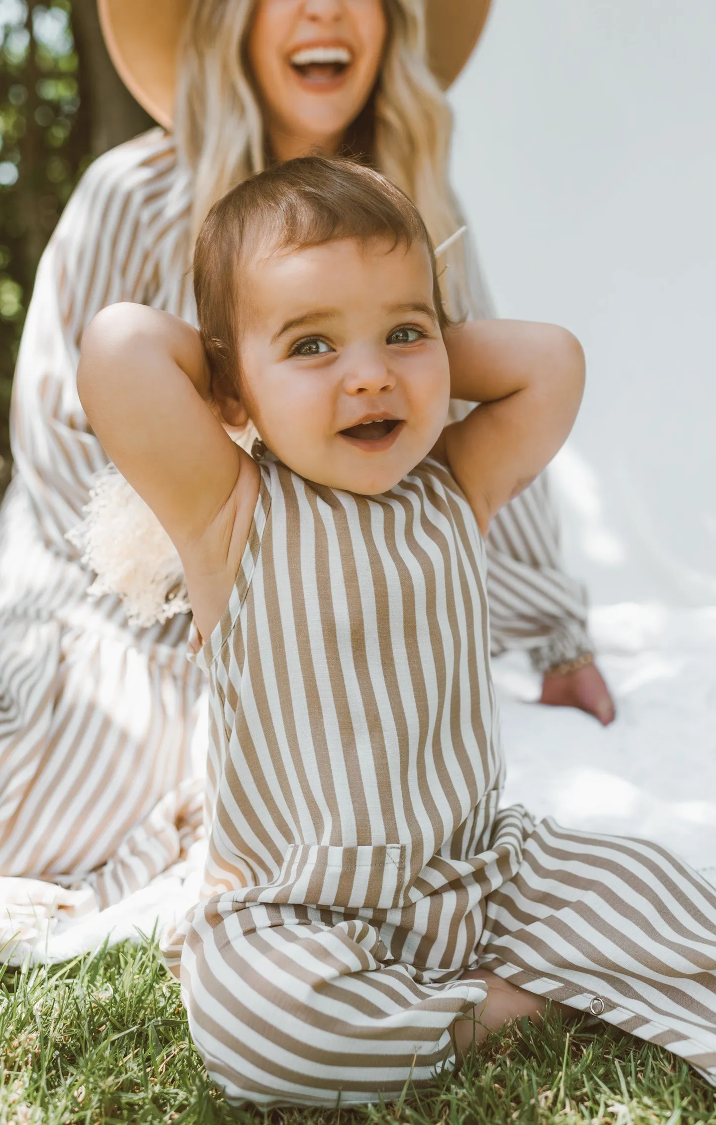 The Case Onesie ~ Beige Everyday Stripe