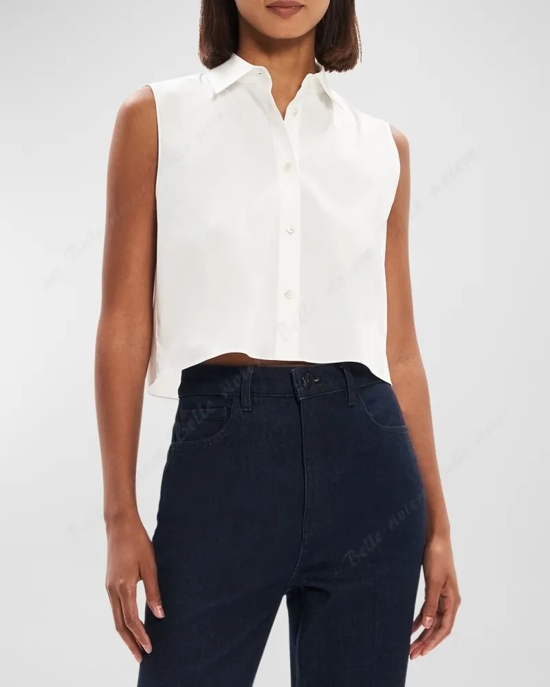 Theory  |Casual Style Sleeveless Plain Cotton Office Style