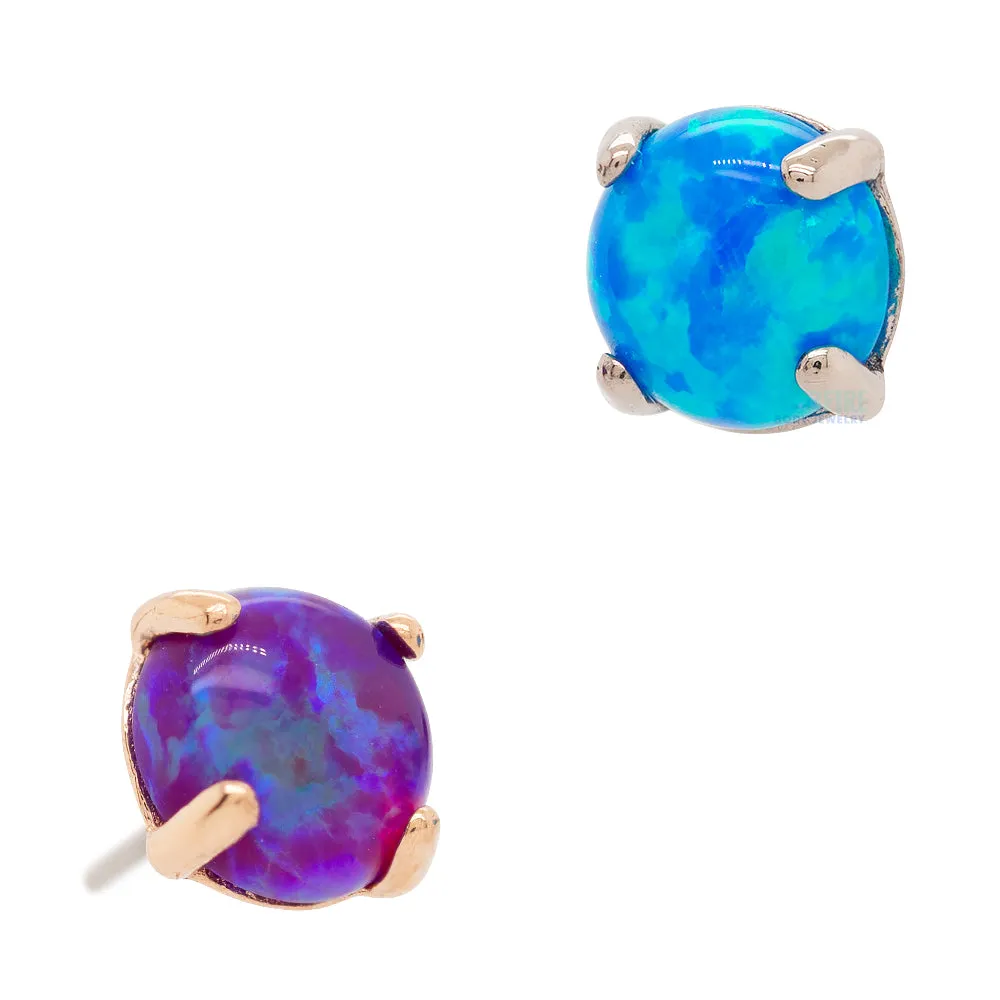 threadless: 4mm Ziana Prong-Set Opal Cabochon End in Gold