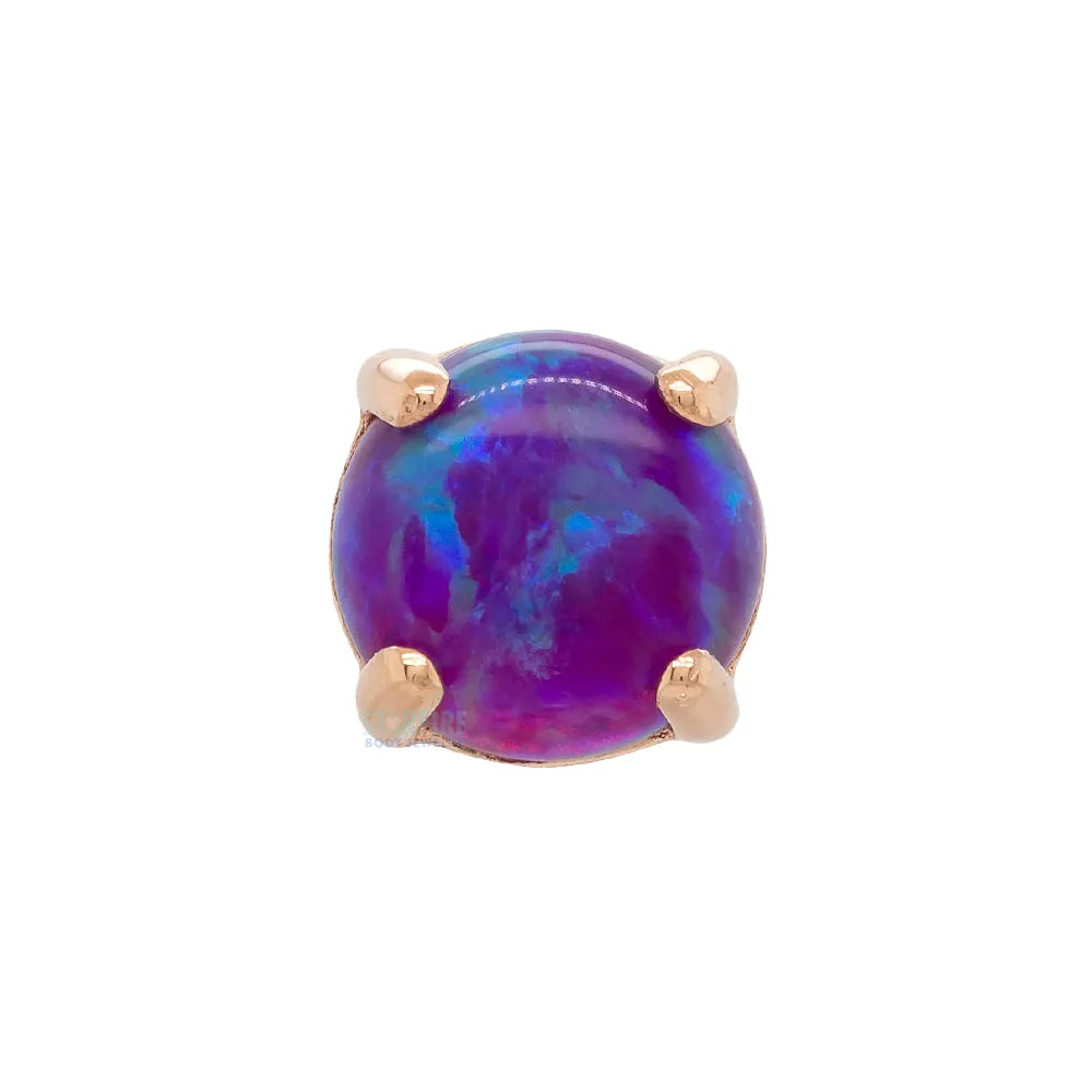 threadless: 4mm Ziana Prong-Set Opal Cabochon End in Gold