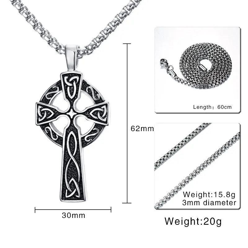 Titanium Steel Celtic Cross Necklace