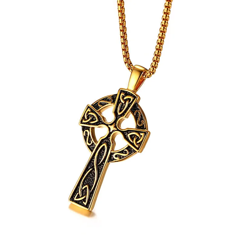 Titanium Steel Celtic Cross Necklace