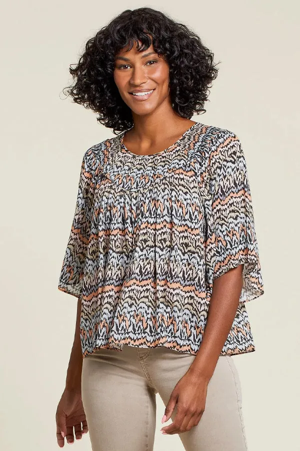 Tribal Flutter Sleeve Blouse