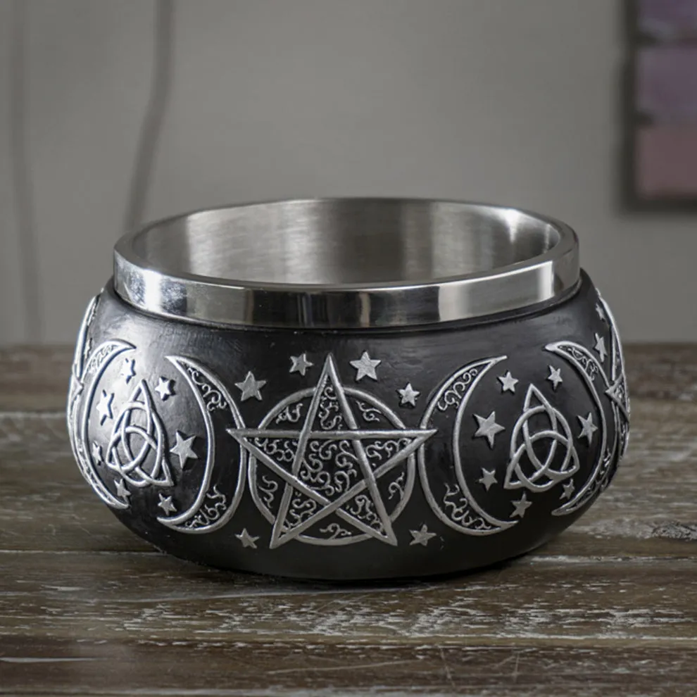 Triple Moon Pentagram Smudge Bowl