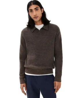 Vince Boiled Thermal Johnny Collar Cashmere Sweater Cedar/Coastal M