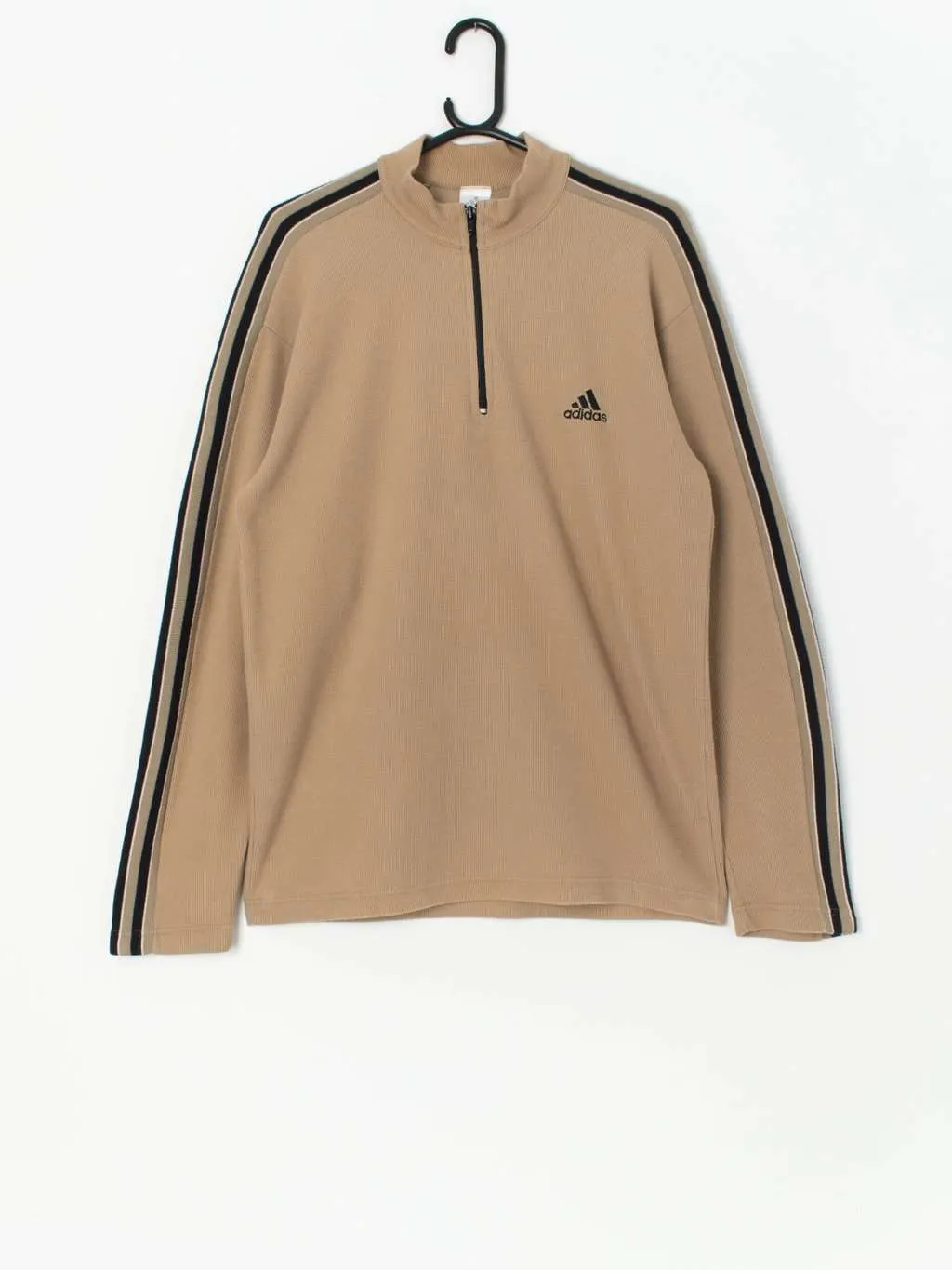 Vintage Adidas quarter zip sweatshirt in brown and black – Small / Medium