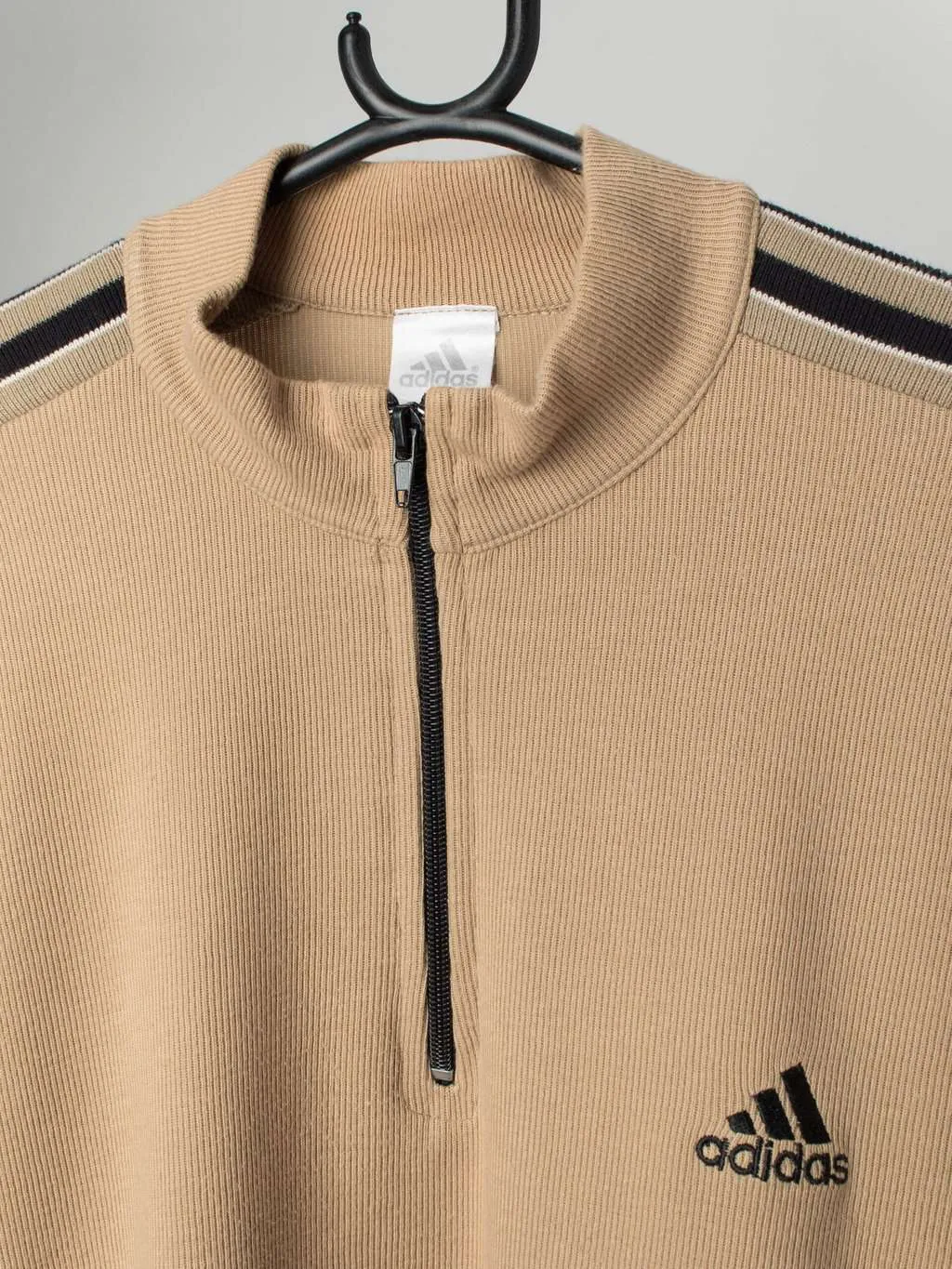 Vintage Adidas quarter zip sweatshirt in brown and black – Small / Medium